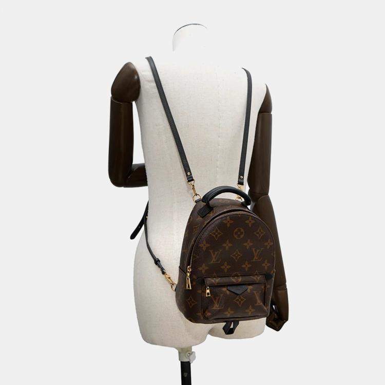Pre Owned Louis Vuitton Palm Springs Mini Noir Monogram Backpack