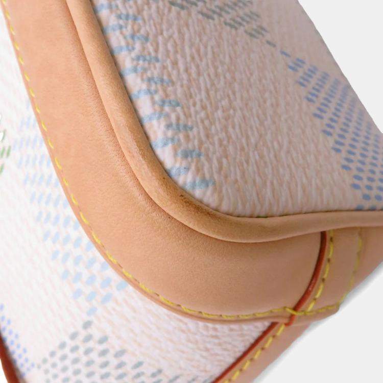 Pre Owned Louis Vuitton Nano Noe Pistachio Green Damier Licious Handbag