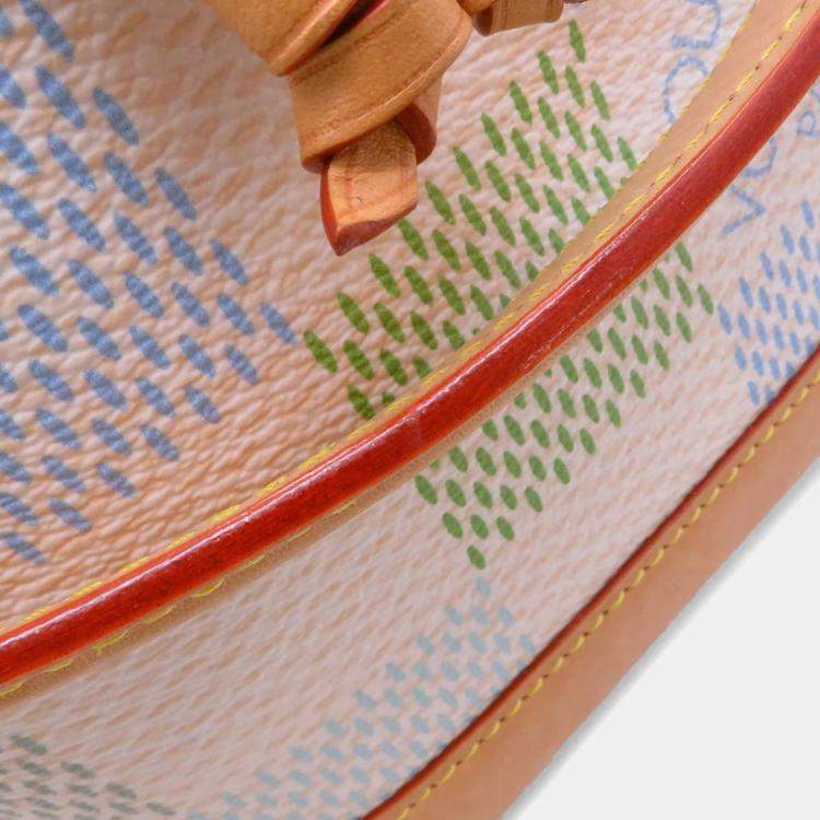 Pre Owned Louis Vuitton Nano Noe Pistachio Green Damier Licious Handbag