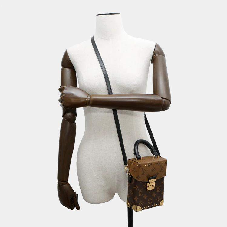 Pre Owned Louis Vuitton Camera Box Noir Monogram Reverse Canvas Handbag