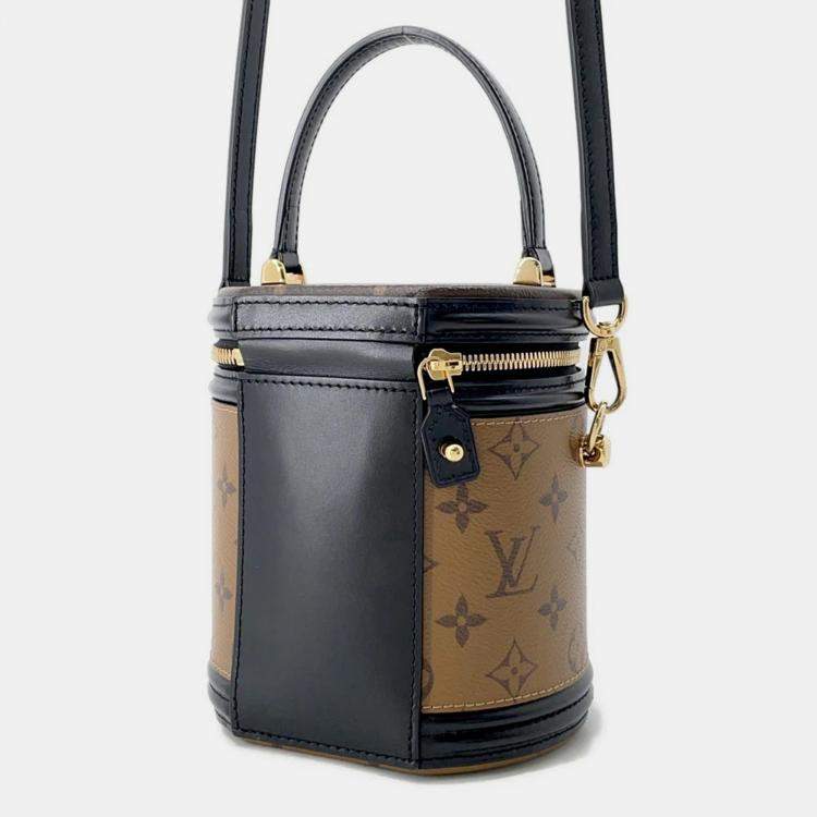 Pre Owned Louis Vuitton Cannes Noir Monogram Reverse Canvas Shoulder Bag