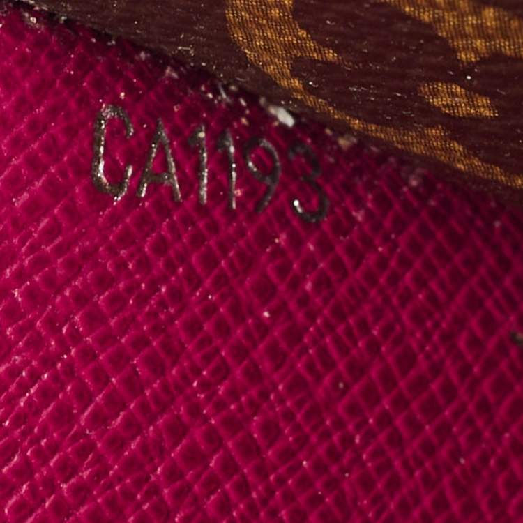 Pre Owned Louis Vuitton Fuchsia Epi Leather and Monogram Canvas Marie-Lou Long Wallet