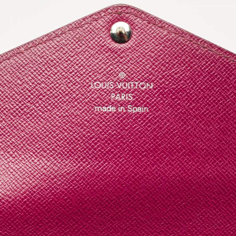 Pre Owned Louis Vuitton Fuchsia Epi Leather and Monogram Canvas Marie-Lou Long Wallet