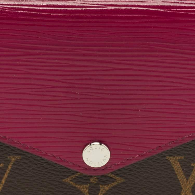 Pre Owned Louis Vuitton Fuchsia Epi Leather and Monogram Canvas Marie-Lou Long Wallet