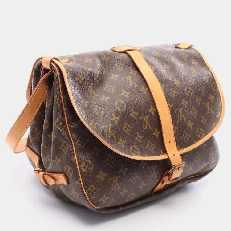 Pre Owned Louis Vuitton Samuel 35 Crossbody Shoulder Bag Monogram Canvas Brown