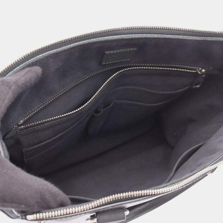 Pre Owned Louis Vuitton Greenwich Shoulder Tote Bag Damier Cobalt Canvas Leather