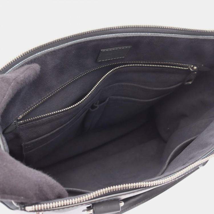 Pre Owned Louis Vuitton Greenwich Shoulder Tote Bag Damier Cobalt Canvas Leather