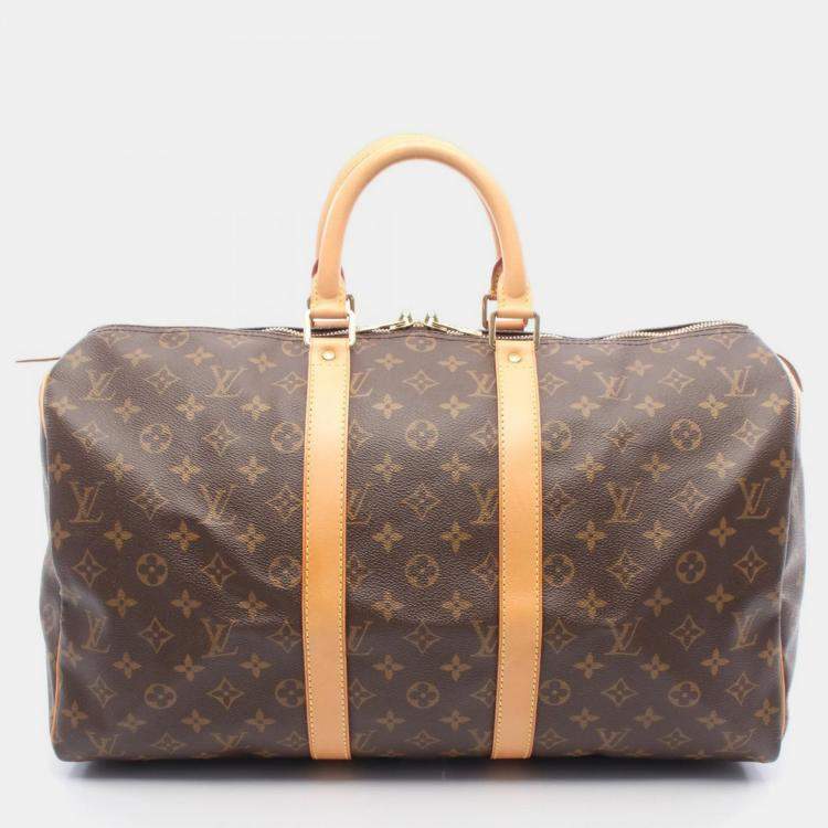 مملوكة مسبقًا Louis Vuitton Keepall 45 Travel Duffle Handbag Monogram Canvas