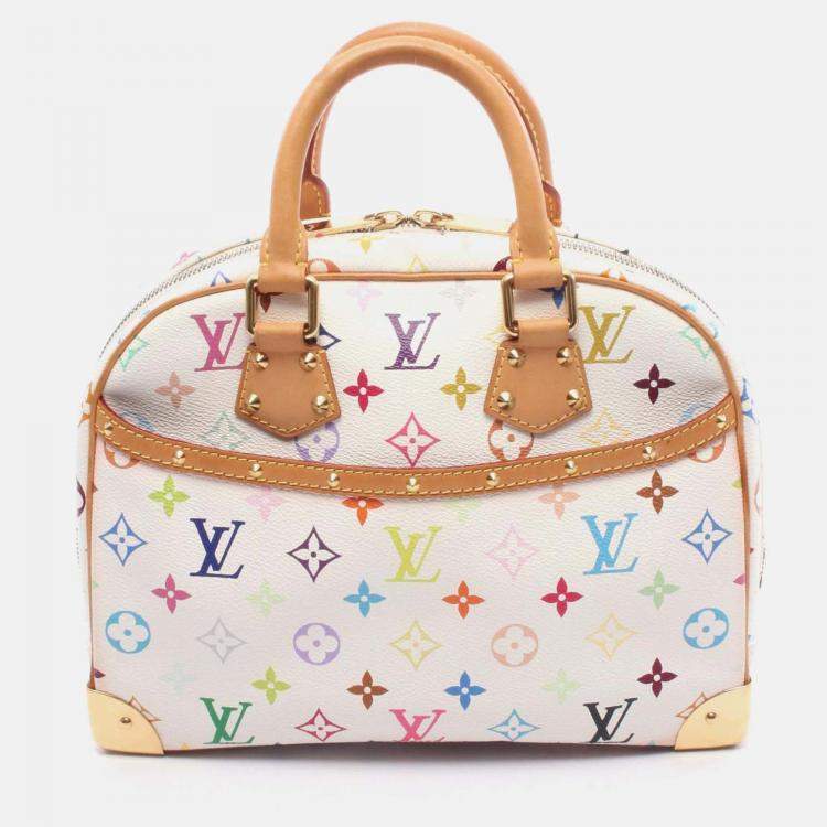 Pre Owned Louis Vuitton Trouville Handbag Monogram Multicolore Canvas Leather