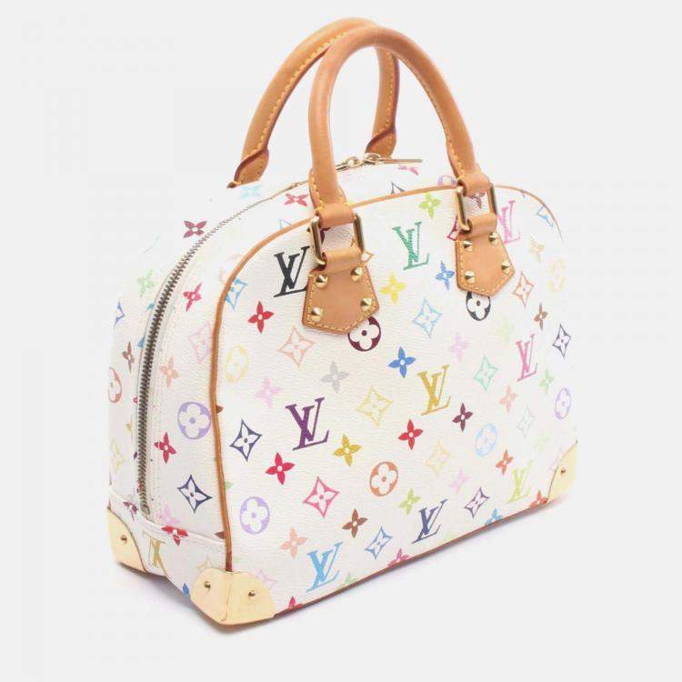 Pre Owned Louis Vuitton Trouville Handbag Monogram Multicolore Canvas Leather