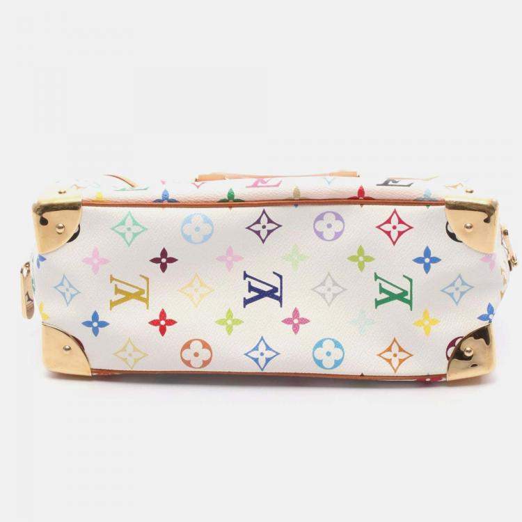 Pre Owned Louis Vuitton Trouville Handbag Monogram Multicolore Canvas Leather