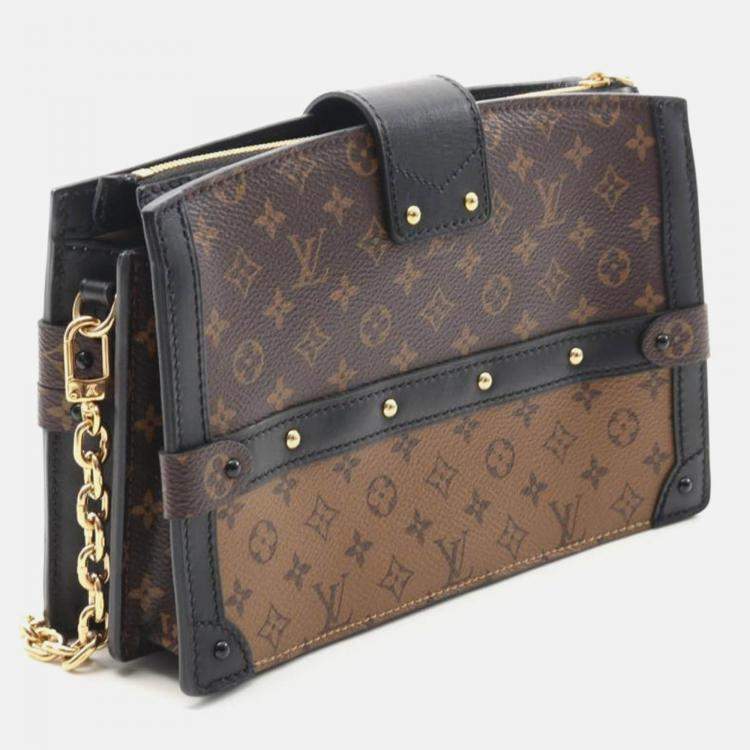 Pre Owned Louis Vuitton Trunk Clutch Monogram Reverse