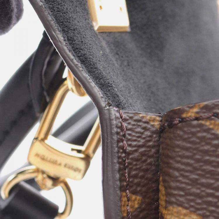 Pre Owned Louis Vuitton Tilsitt Shoulder Handbag Monogram Reverse Brown Black