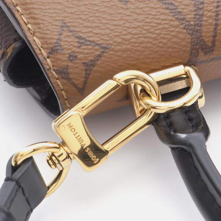 Pre Owned Louis Vuitton Tilsitt Shoulder Handbag Monogram Reverse Brown Black