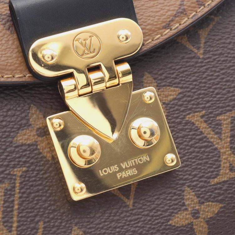 Pre Owned Louis Vuitton Tilsitt Shoulder Handbag Monogram Reverse Brown Black