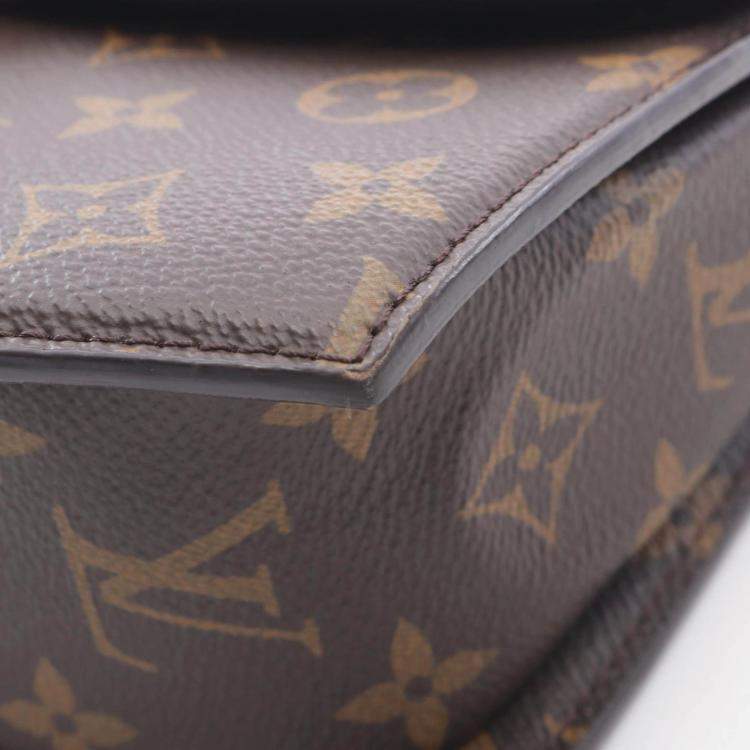 Pre Owned Louis Vuitton Tilsitt Shoulder Handbag Monogram Reverse Brown Black
