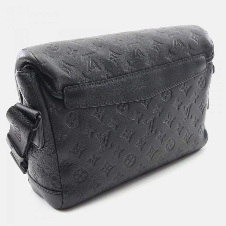 Pre Owned Louis Vuitton Messenger Voyage Pm Shoulder Bag Monogram Shadow Noir