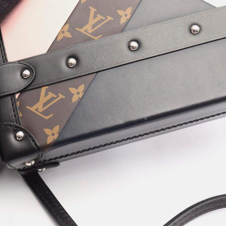 Pre Owned Louis Vuitton Petit Mar Shoulder Bag Monogram Leather Pink Brown