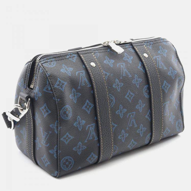 Pre Owned Louis Vuitton City Keepall Shoulder Bag Monogram Record Canvas Black