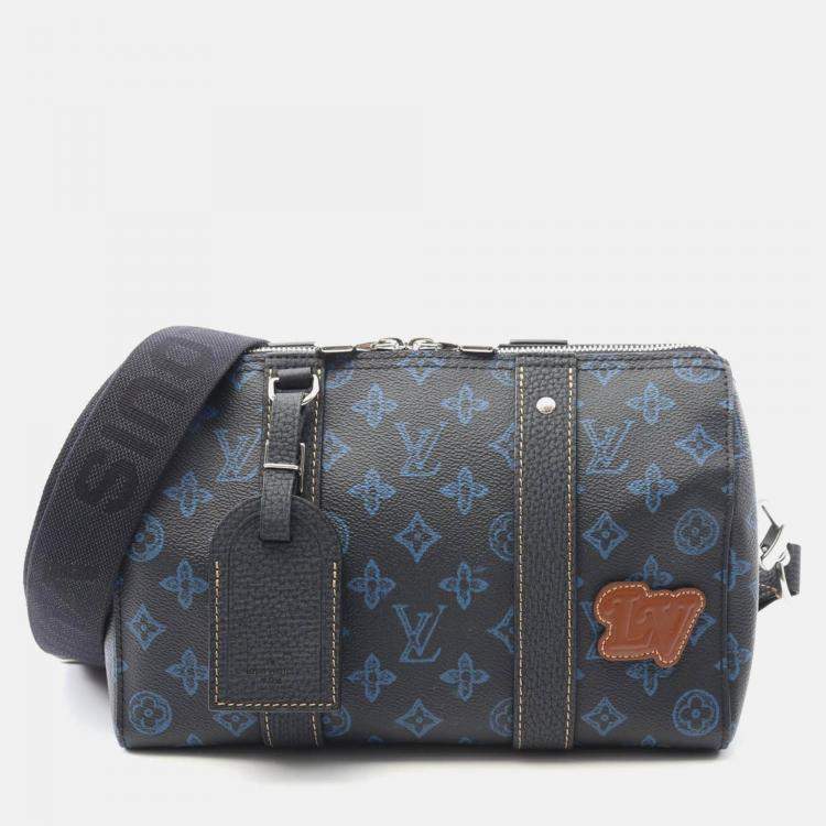 Pre Owned Louis Vuitton City Keepall Shoulder Bag Monogram Record Canvas Black