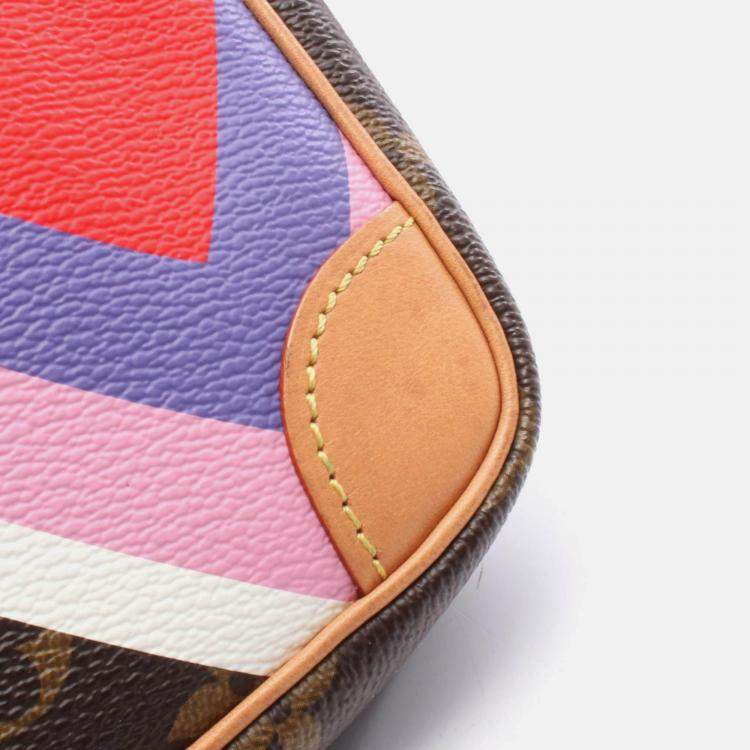 Pre Owned Louis Vuitton Panam Set Shoulder Bag Game On Monogram Pvc Coated Canvas Leather Brown Multicolor