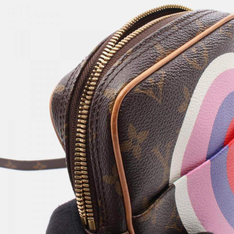 Pre Owned Louis Vuitton Panam Set Shoulder Bag Game On Monogram Pvc Coated Canvas Leather Brown Multicolor