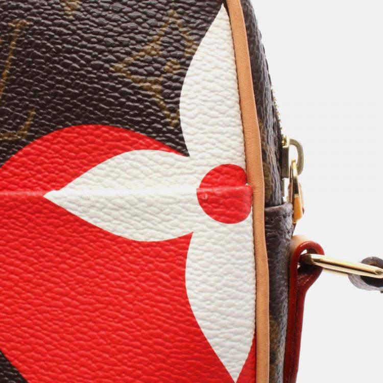 Pre Owned Louis Vuitton Panam Set Shoulder Bag Game On Monogram Pvc Coated Canvas Leather Brown Multicolor