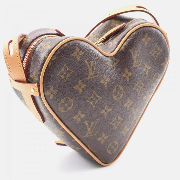 Pre Owned Louis Vuitton Sac Coeur Shoulder Bag Monogram Canvas Brown