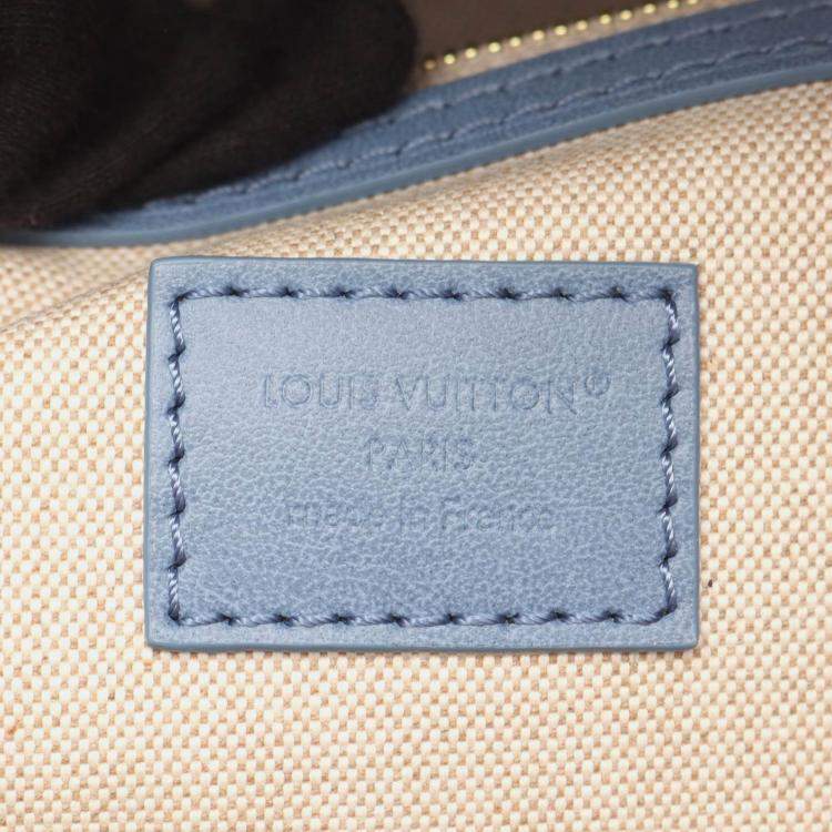 مملوكة مسبقًا Louis Vuitton Vagabond Hobo Shoulder Bag Denim Leather Blue