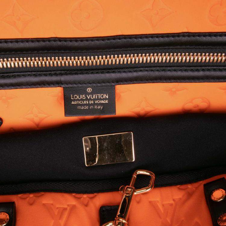Pre Owned Louis Vuitton Black Orange Monogram Embossed Neoprene Scuba MM