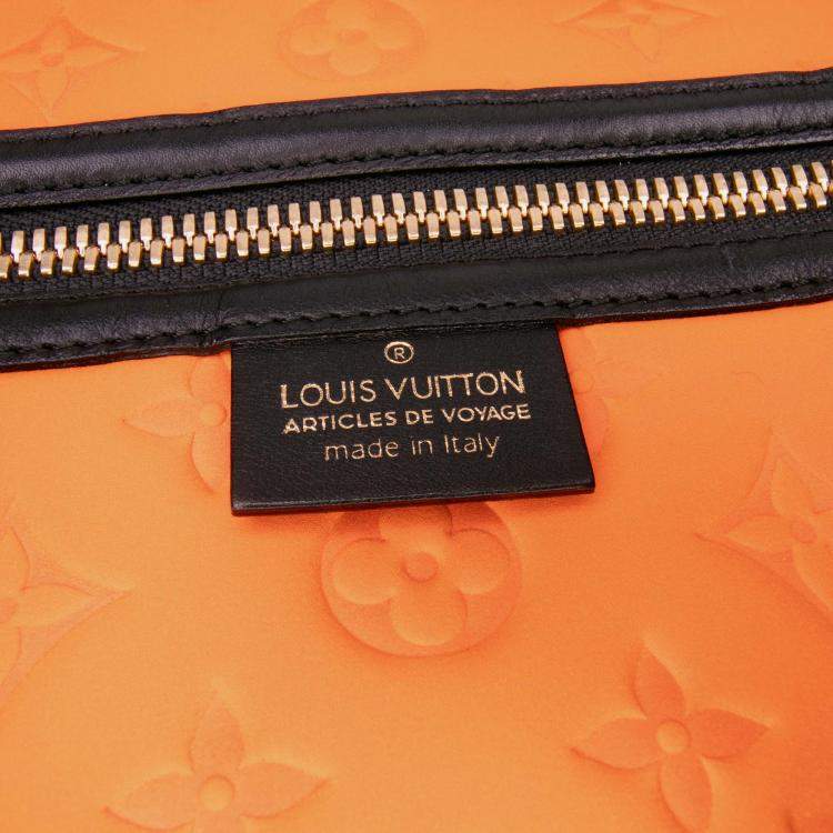 Pre Owned Louis Vuitton Black Orange Monogram Embossed Neoprene Scuba MM
