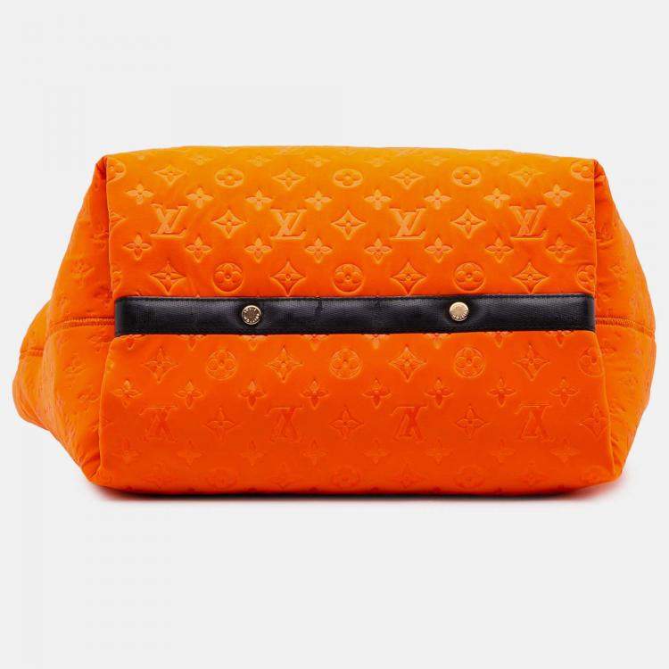 Pre Owned Louis Vuitton Black Orange Monogram Embossed Neoprene Scuba MM