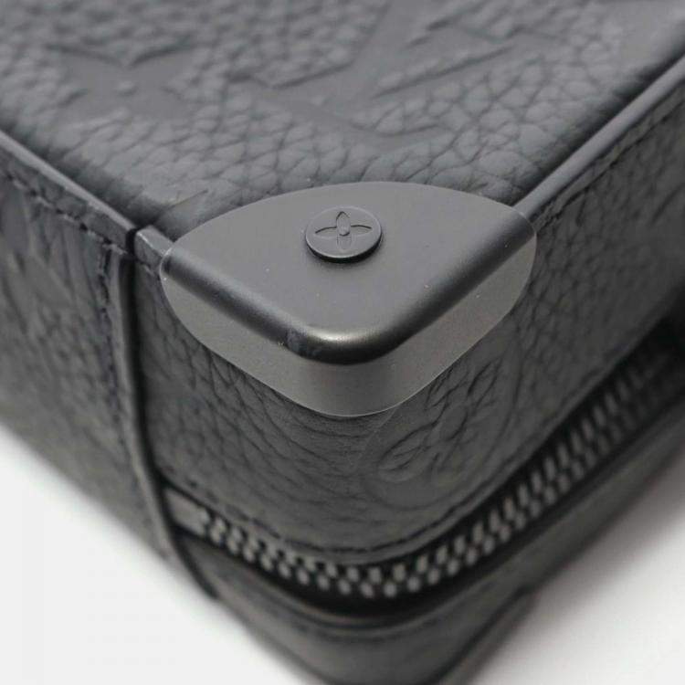 Pre Owned Louis Vuitton Soft Trunk Black Monogram Taurillon Leather Shoulder Bag