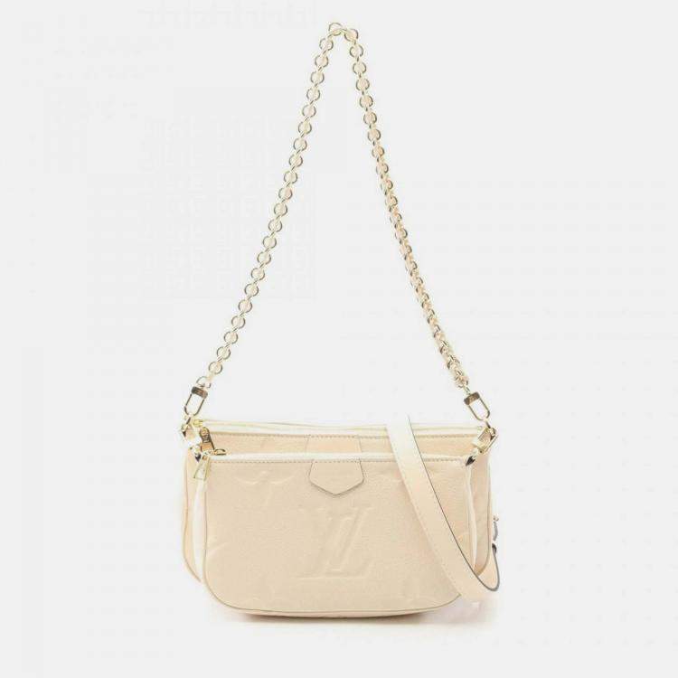 Pre Owned Louis Vuitton Multi Pochette Accessoires Ivory Monogram Empreinte Leather Shoulder Bag