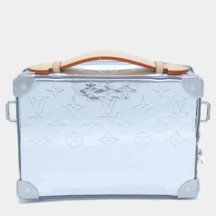 Pre Owned Louis Vuitton Soft Trunk Mirror Silver Monogram Leather Shoulder Bag