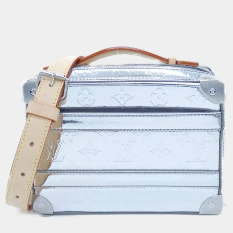 Pre Owned Louis Vuitton Soft Trunk Mirror Silver Monogram Leather Shoulder Bag