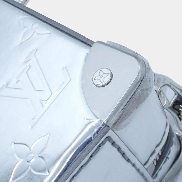 Pre Owned Louis Vuitton Soft Trunk Mirror Silver Monogram Leather Shoulder Bag
