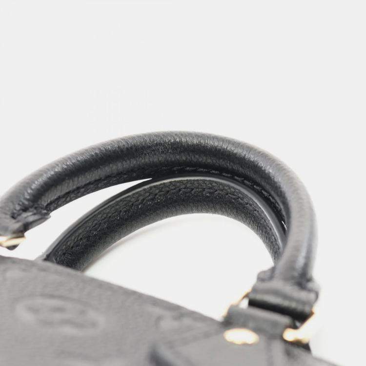 Pre Owned Louis Vuitton Nanospeedy Black Monogram Empreinte Leather Handbag 
