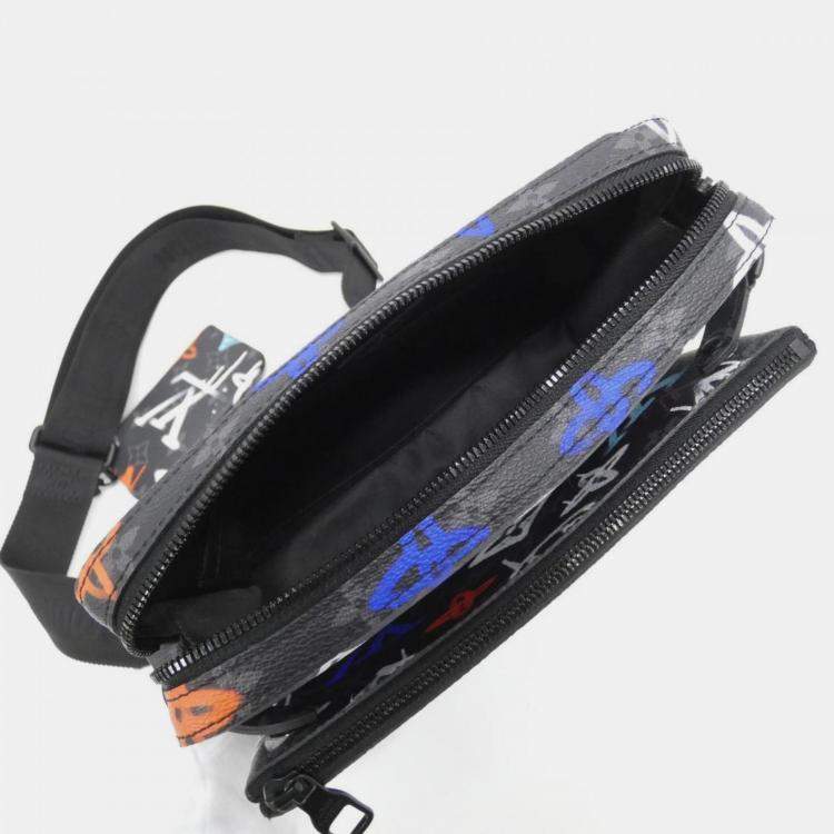 Pre Owned Louis Vuitton Monogram Eclipse (Lv Graffiti) Trio Messenger Shoulder Bag