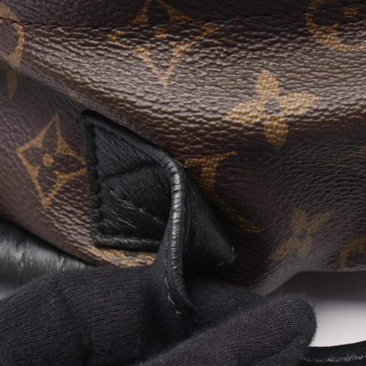 Pre Owned Louis Vuitton Palm Springs Pm Backpack Coated Canvas And Leather Monogram Brown Black