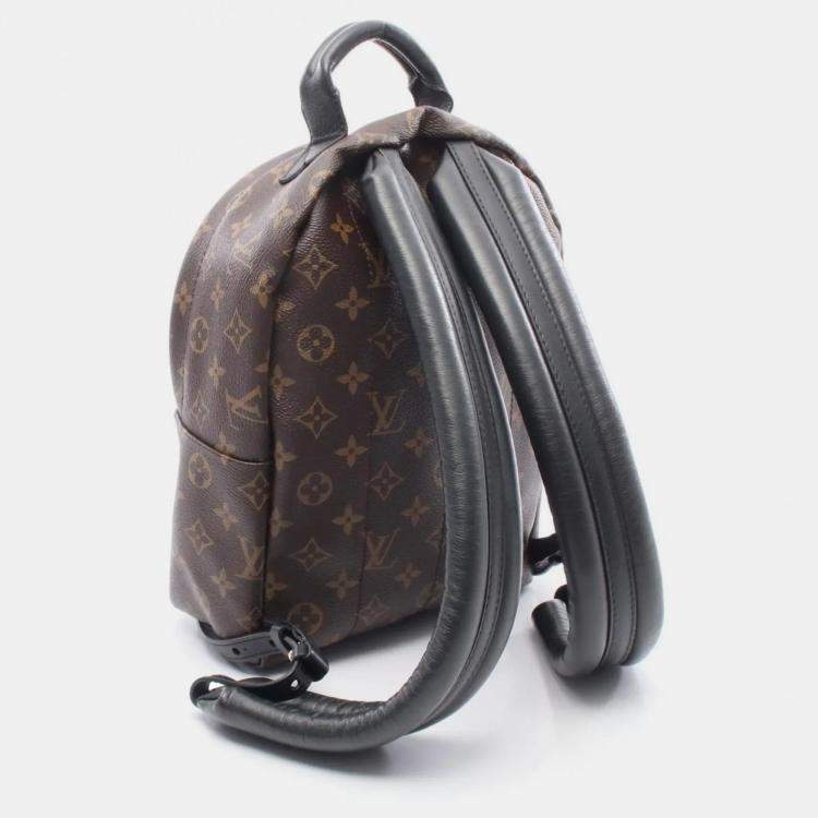 Pre Owned Louis Vuitton Palm Springs Pm Backpack Coated Canvas And Leather Monogram Brown Black