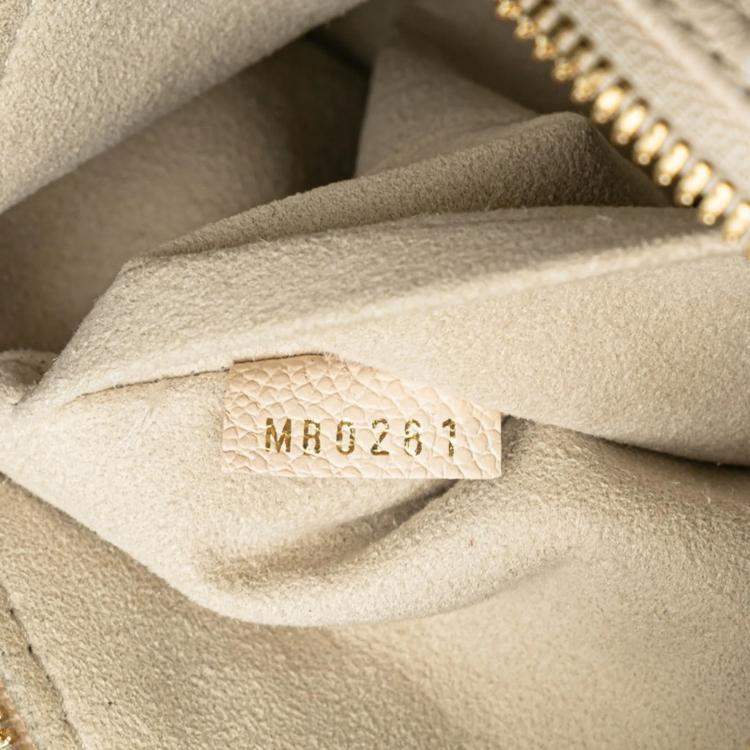 Pre Owned Louis Vuitton Monogram Empreinte Papillon Bb Handbag Shoulder Bag Creme Saffron Grained Calf Leather