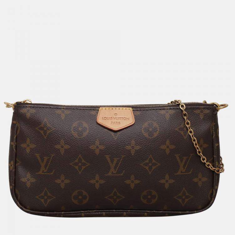 Pre Owned Louis Vuitton Multi Pochette Brown Monogram Crossbody Bag