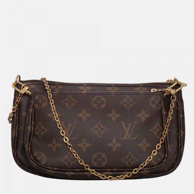Pre Owned Louis Vuitton Multi Pochette Brown Monogram Crossbody Bag