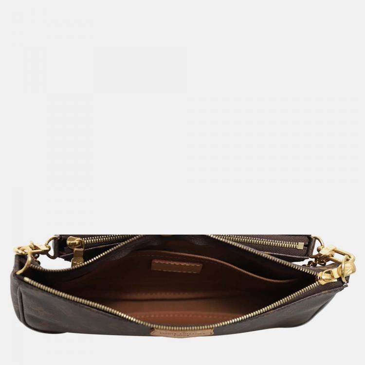 Pre Owned Louis Vuitton Multi Pochette Brown Monogram Crossbody Bag