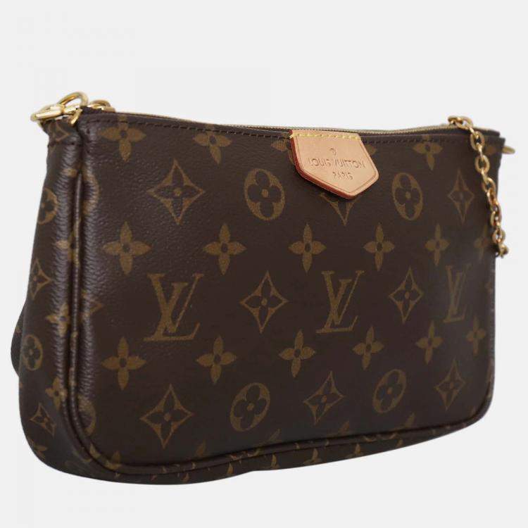 Pre Owned Louis Vuitton Multi Pochette Brown Monogram Crossbody Bag