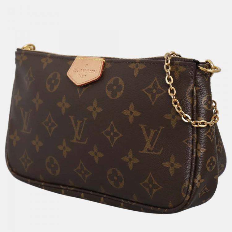 Pre Owned Louis Vuitton Multi Pochette Brown Monogram Crossbody Bag