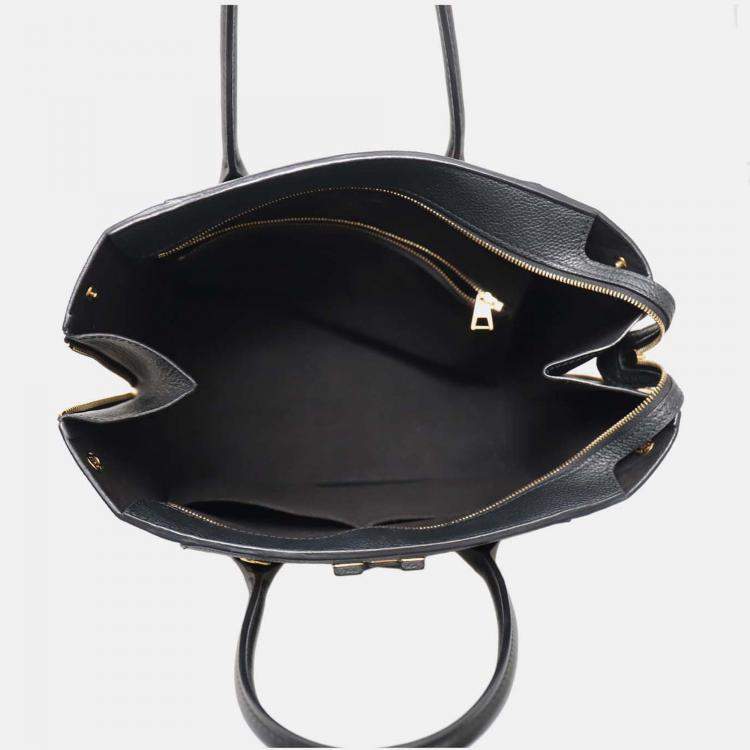 Pre Owned Louis Vuitton Freedom Black Leather Tote Bag