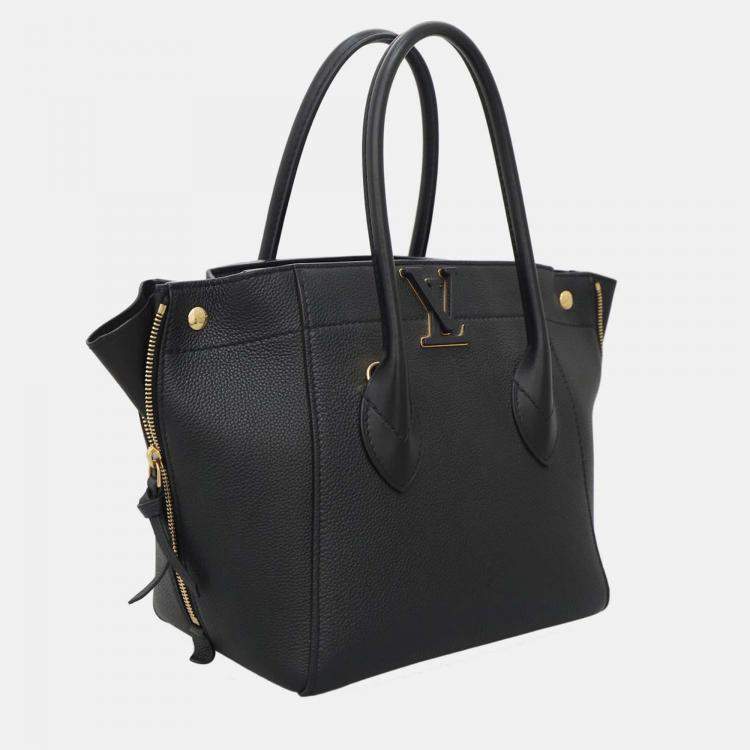 Pre Owned Louis Vuitton Freedom Black Leather Tote Bag