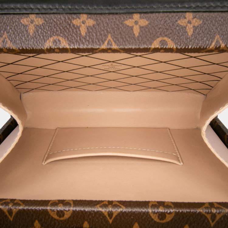 Pre Owned Louis Vuitton Brown Monogram Studded Petite Malle Shoulder Bag